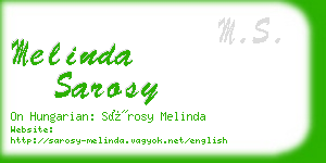 melinda sarosy business card